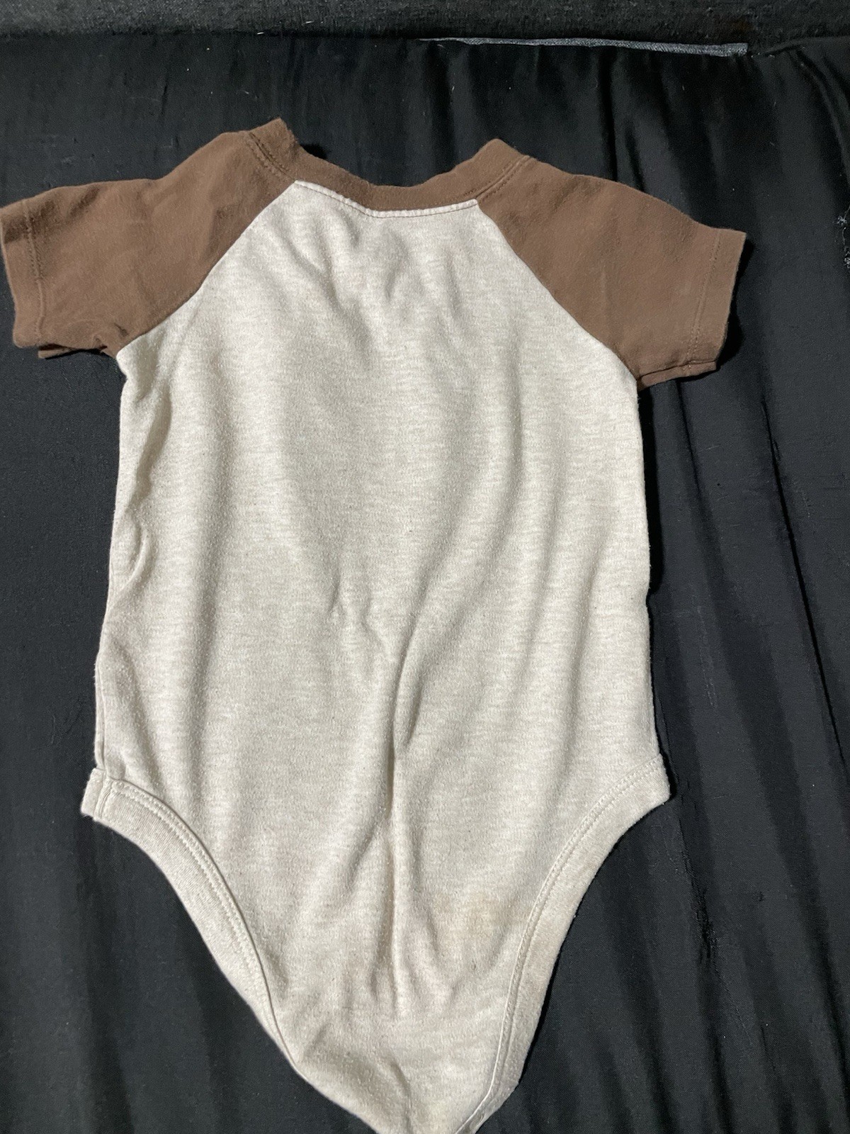 Garanimals Bear Applique Short Sleeve Bodysuit One-Piece 6-9M Beige Brown