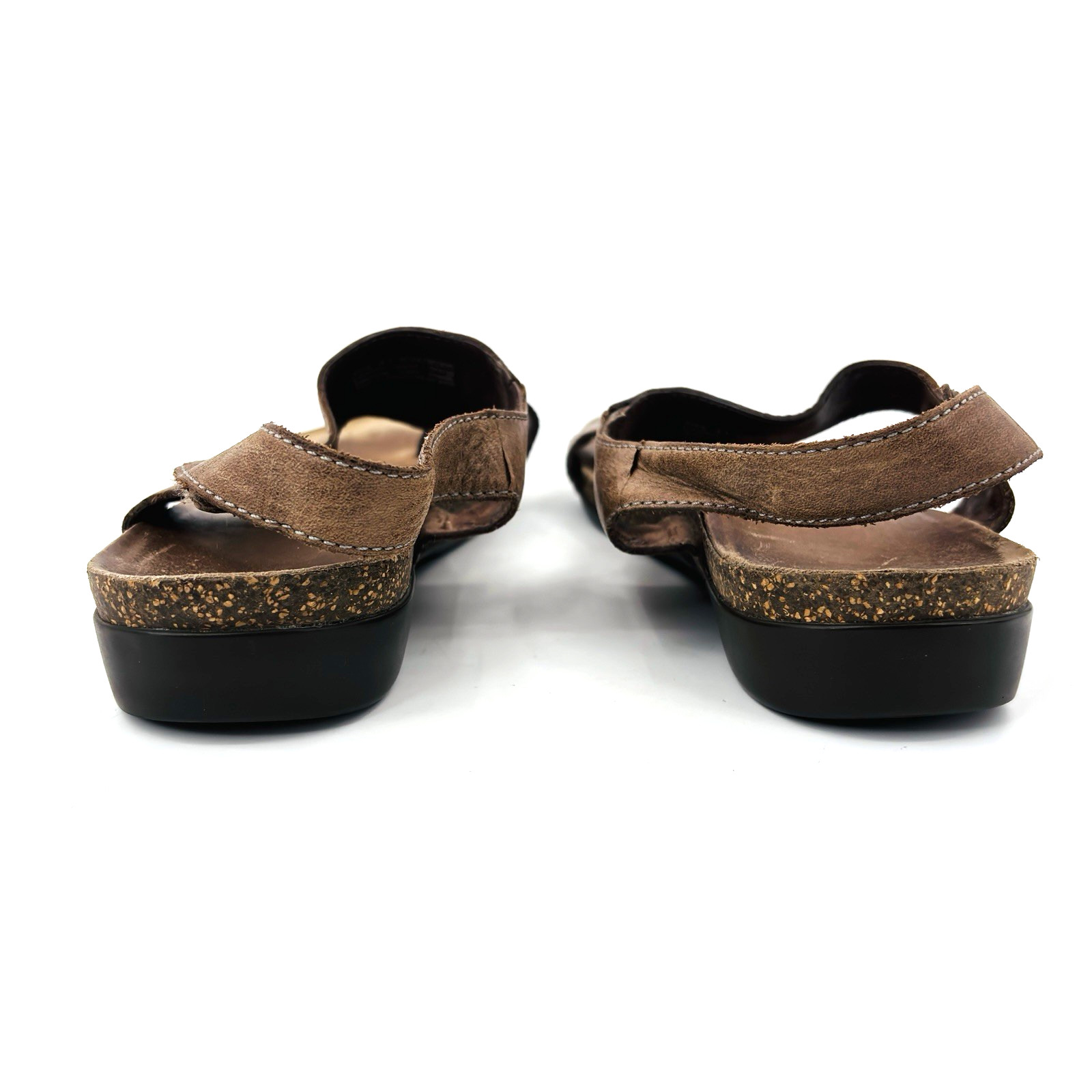 Womens 10.5-11 41 Dansko Reece Brown Leather Slingback Sandals Shoes Toe Loop