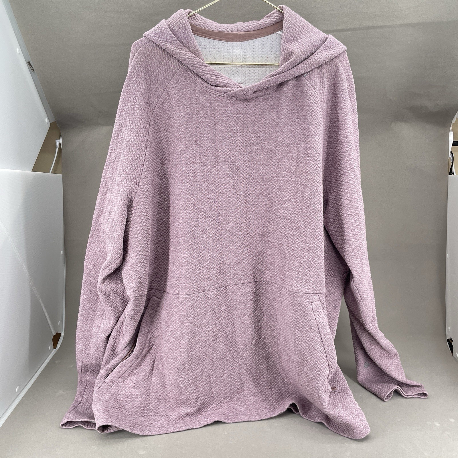 Lululemon At Ease Hoodie Mens XXL Textured Double Knit Hooded Pullover Sweater