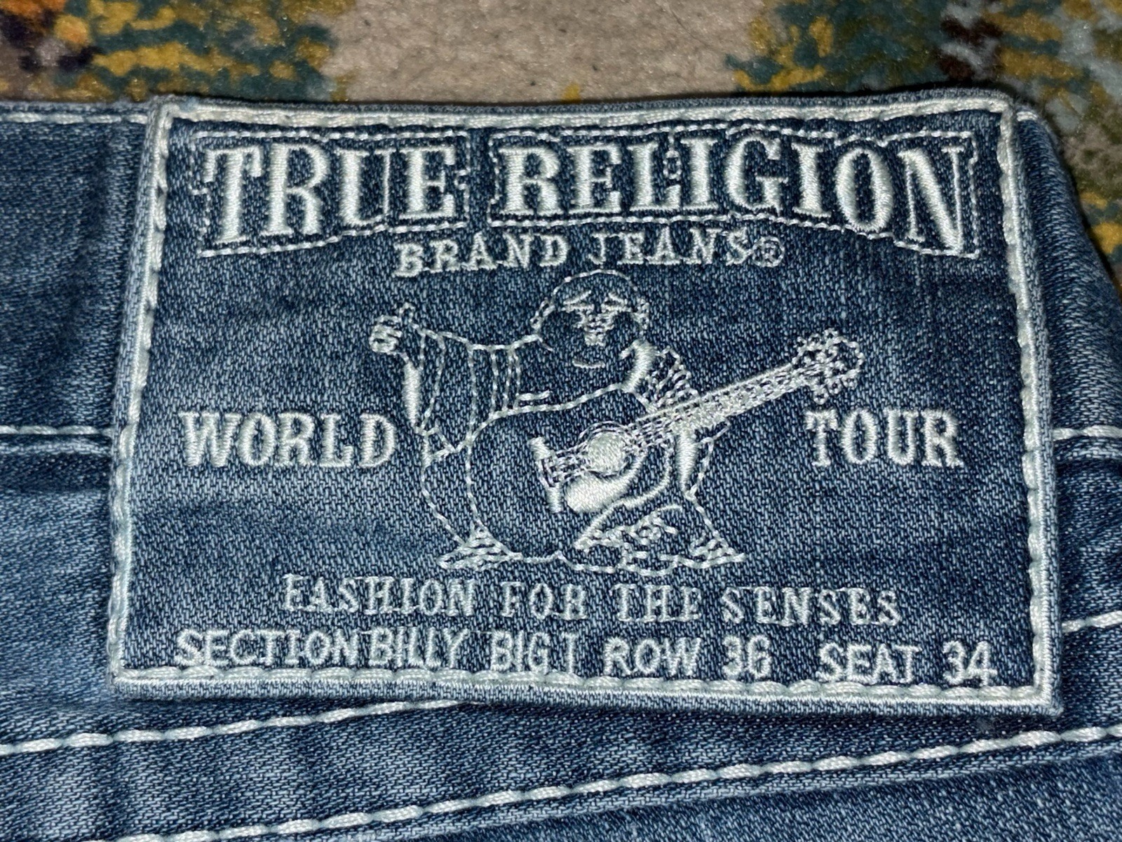 Vtg True Religion Section Billy Big T Row 36 Seat 34 Men’s Denim Jeans