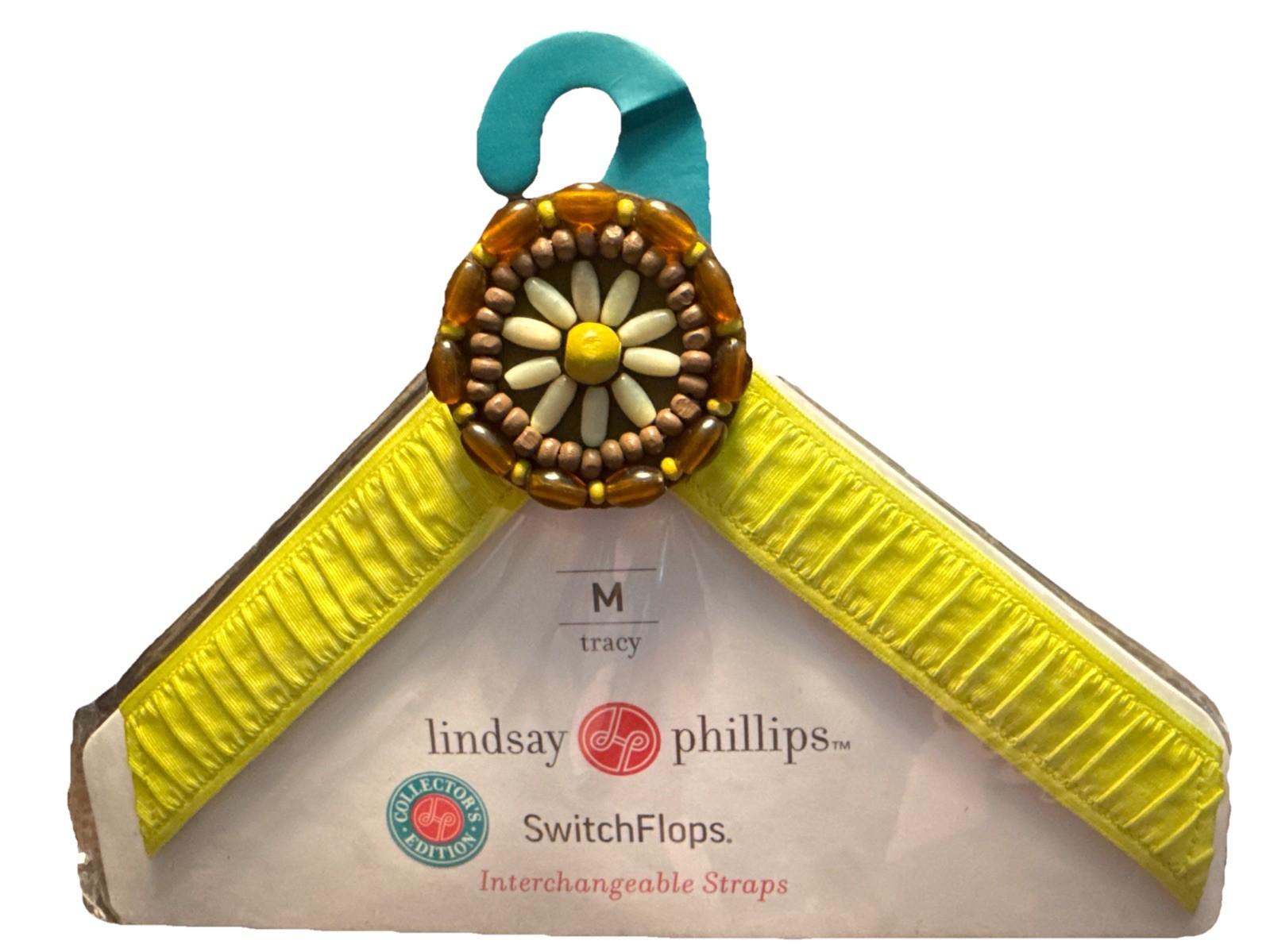Lindsay Phillips Switchflops Interchangeable Straps Tracy Green Beads Sz M NEW