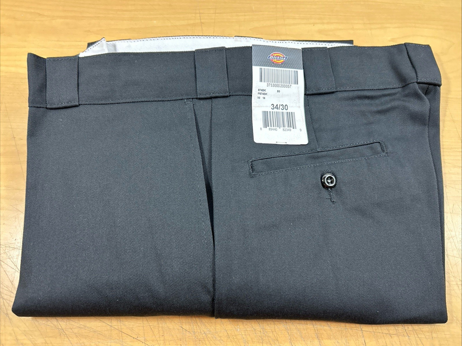 Dickies Men’s 874 Black Pants 34/30 Classic Original Fit Straight Leg (6506)