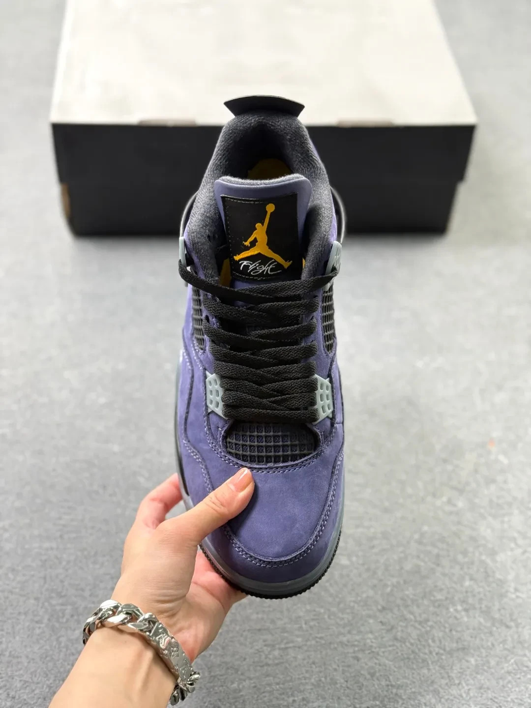 Verified✅Nike Air Jordan 4 Retro Lakers PurpleBlack Suede FV5029-500 Men Size 13