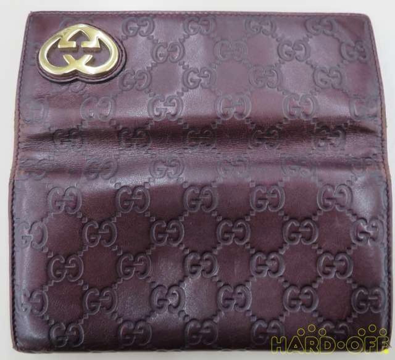 Gucci Long Wallet Red × Beige Used