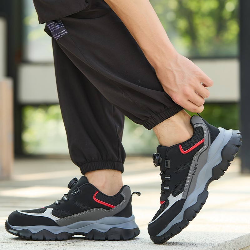 Work Safety Shoes For Men Breathable Work Sneakers Steel Toe Shoes Anti-puncture