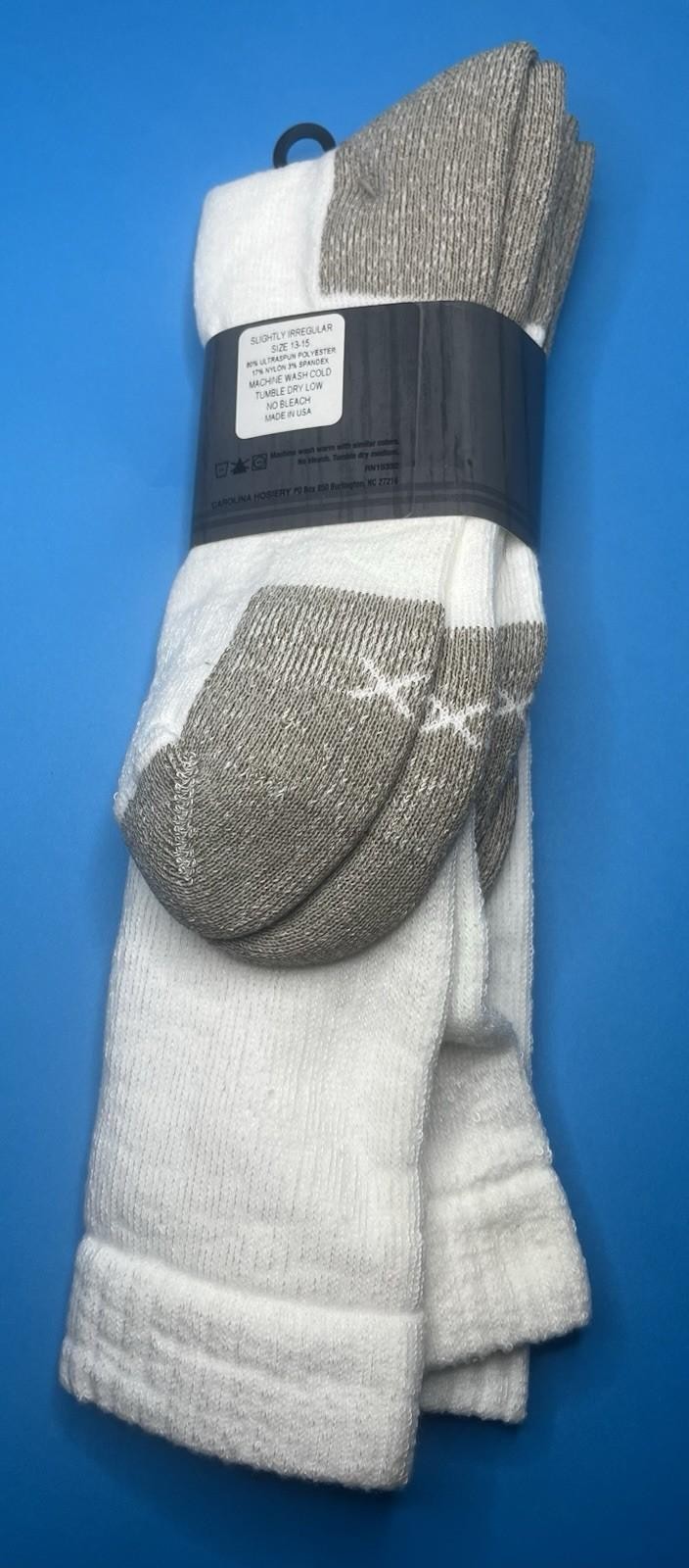 2 Pair Carolina Ultimate Men’s Ultra-Dri Steel Toe Boot Socks XL Size 12-15 New