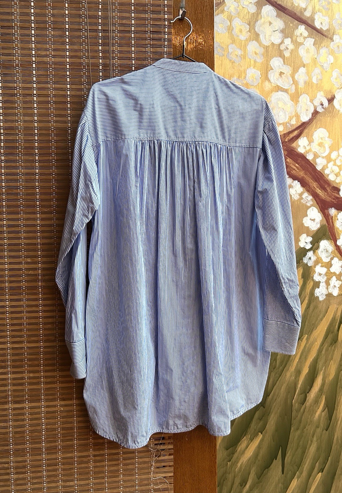 Loewe Asymmetrical Two Tone Striped Tuxedo Button-Up Shirt Size 34