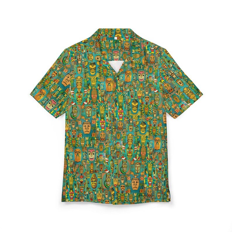 Retro Tiki Art Hawaiian Shirt: Luau Apparel Button-Down