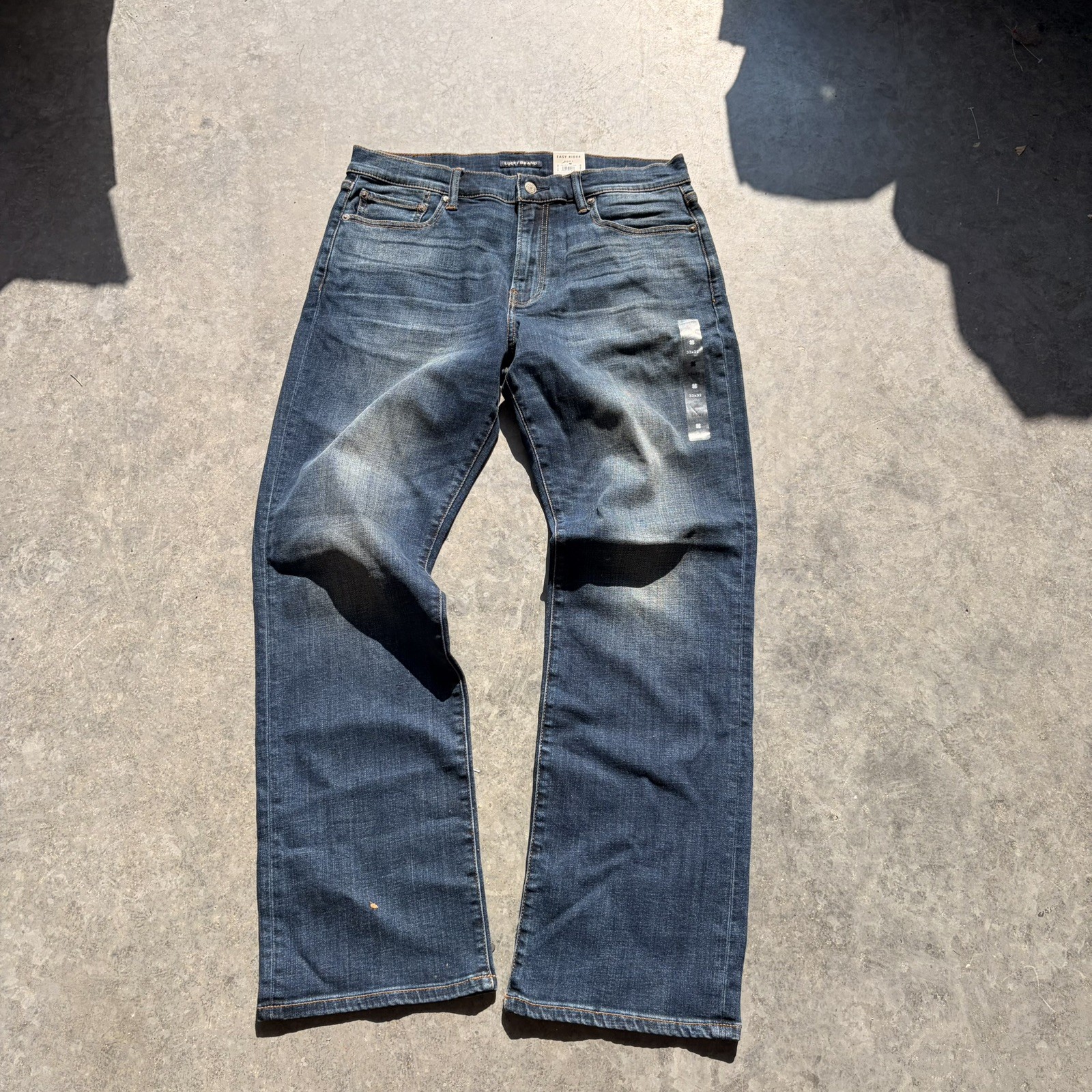 Lucky Brand Easy Rider Boot $109 MSRP Jeans Mens 33×32 Dark Wash Coolmax NWT
