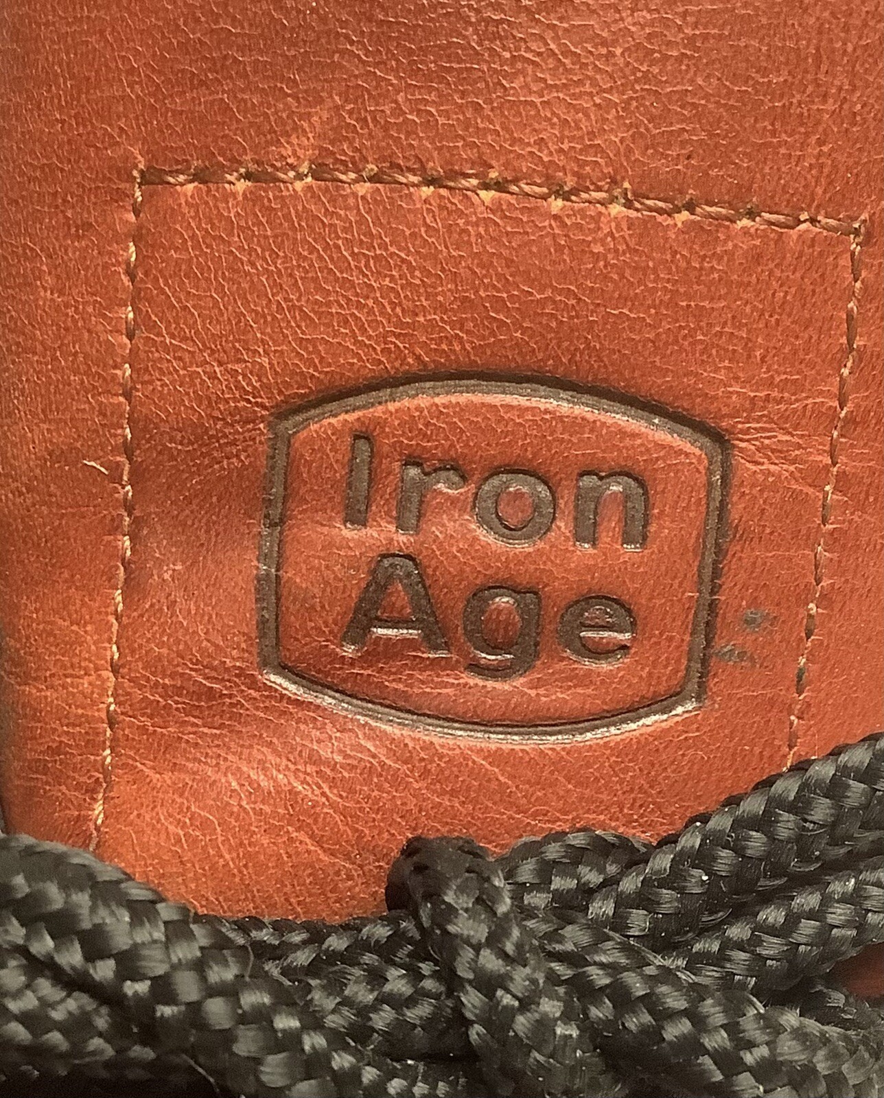 VTG MENS IRON AGE EH STEEL TOE MOCCASIN WORK ORANGE BRICK BOOTS SIZE 9.5 EE