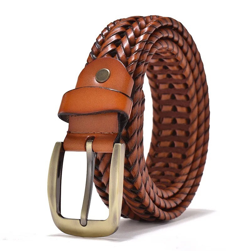 Genuine Leather Men Casual Belt Braided, All Sizes