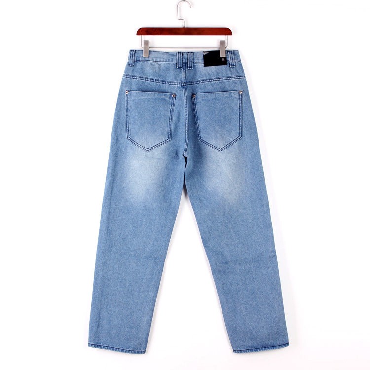 Mens Loose Fit Light Blue Denim Jeans – Hip-Hop Old School Style W30-W46