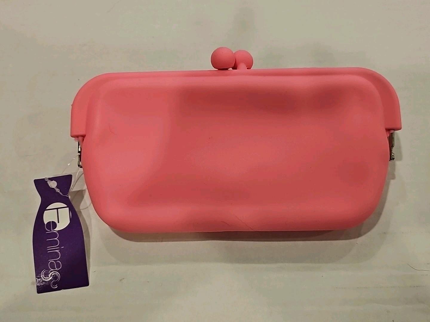 FEMINAG Silicone Clutch Pink Soft Jelly Long Cosmetic Fashion