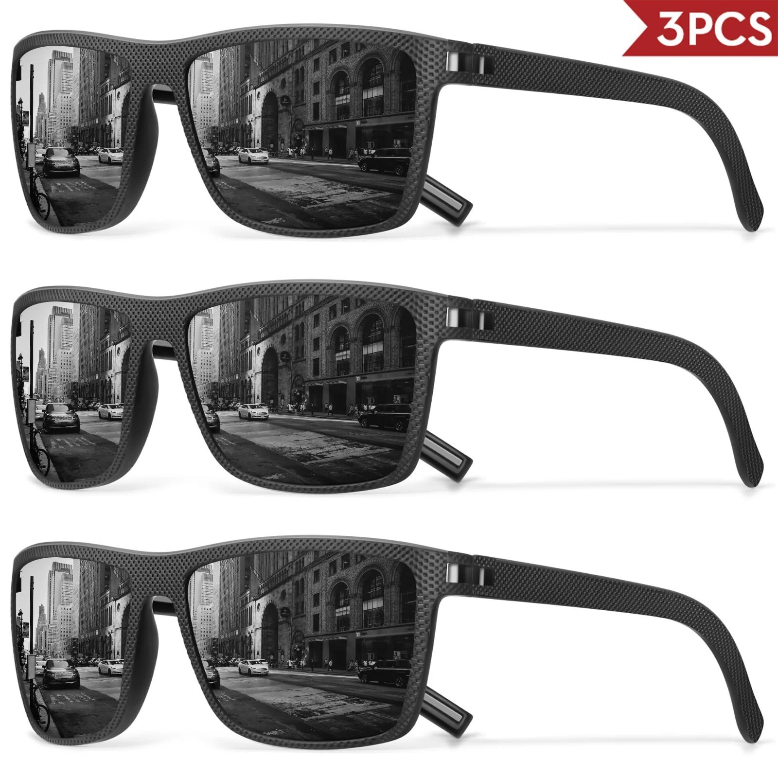3/4 Pack New Designer Box Polarized Colorful Sunglasses for Men and Women