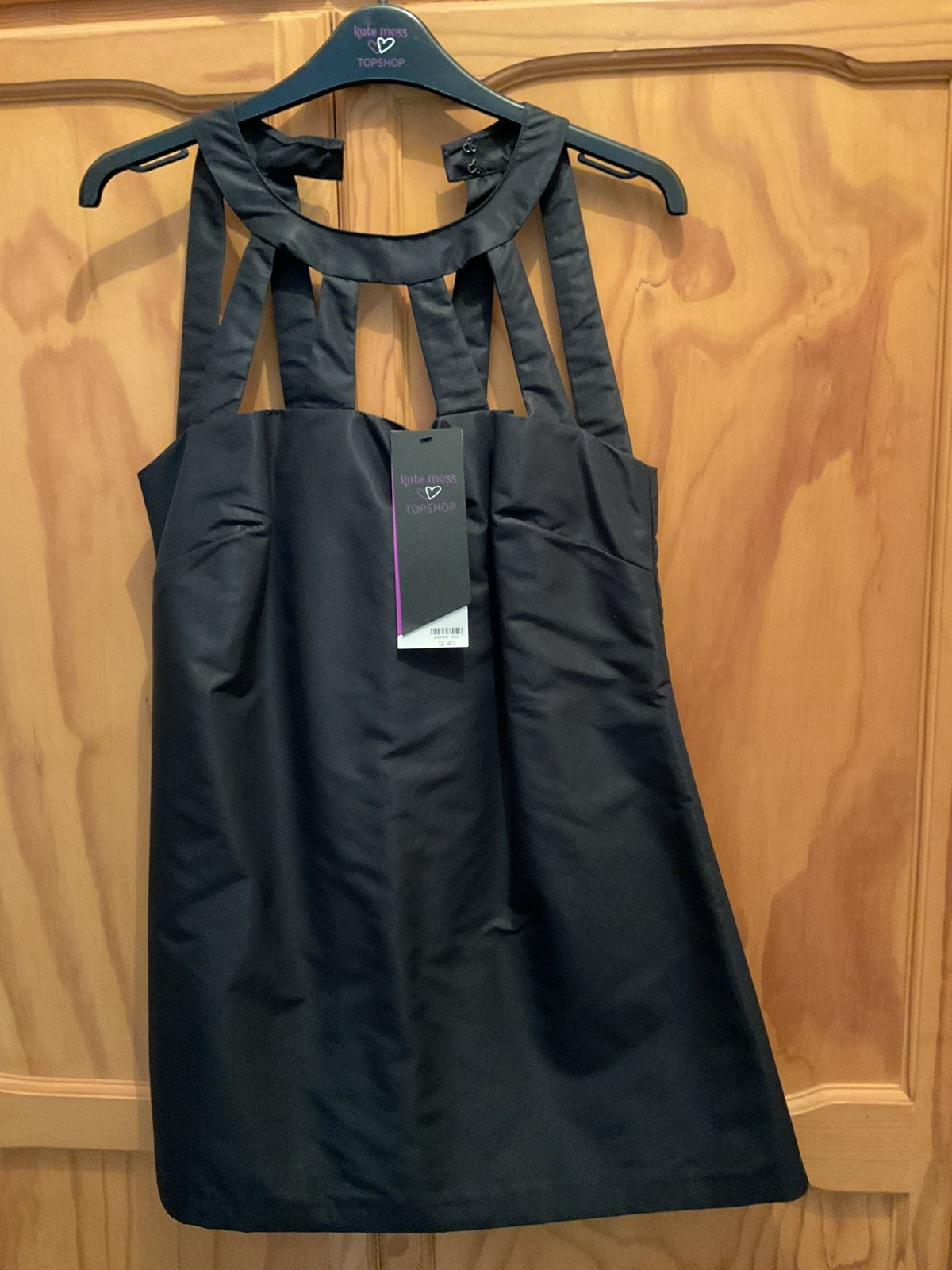 BNWT KATE MOSS TOPSHOP DARKEST MIDNIGHT BLUE SHIFT CAGE DRESS UK 12 40 +Hanger
