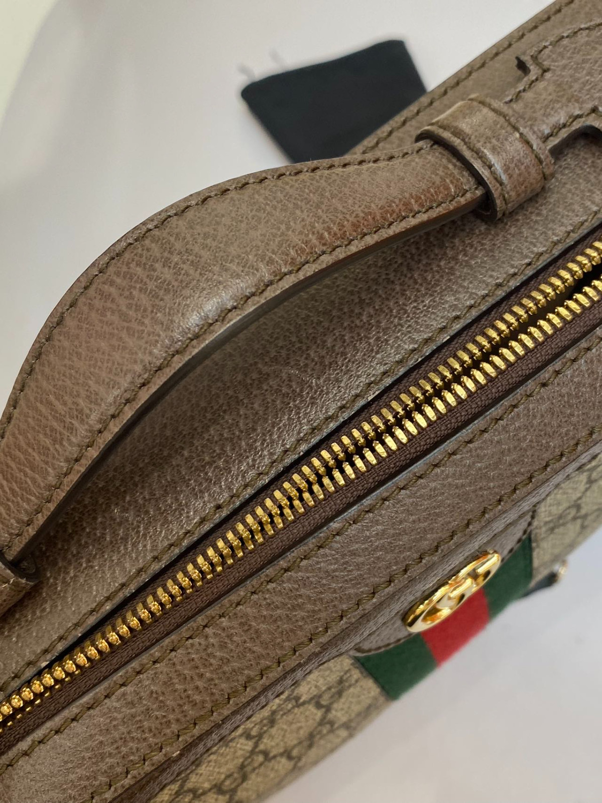 Authentic Gucci Ophidia Small Camera Bag GG Supreme Coated Canvas with Leather