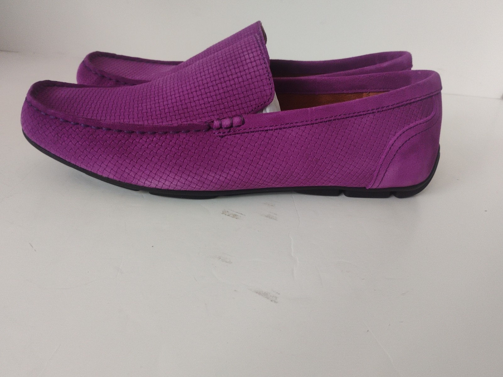 Alfani Men’s Kendric Suede Slip Ons Textured Plum Color Size 9.5 M- New In Box
