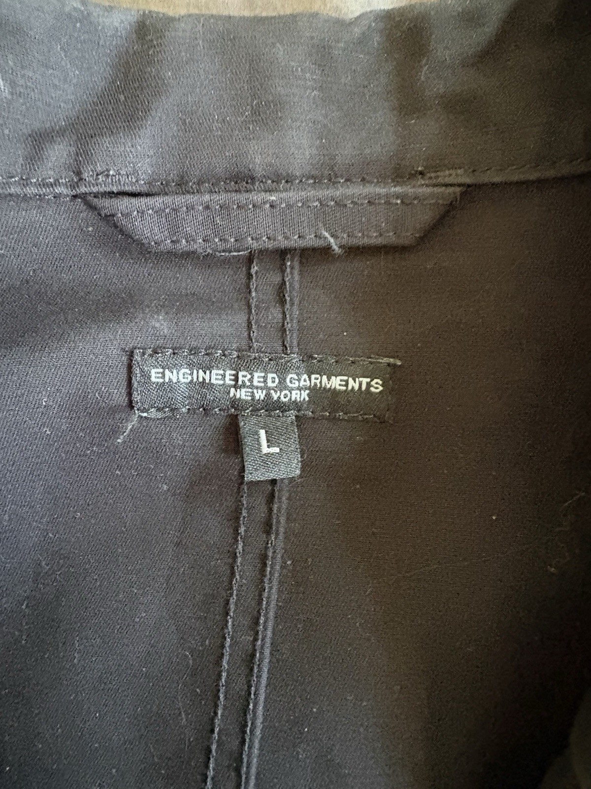 Engineered Garments Bedford Jacket Size L Black Canvas