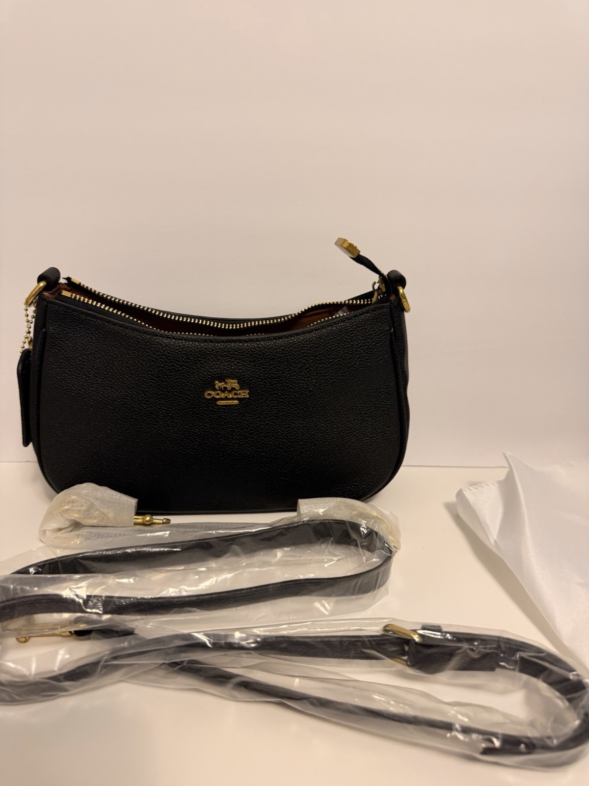 Coach Teri Black Leather Shoulder Bag