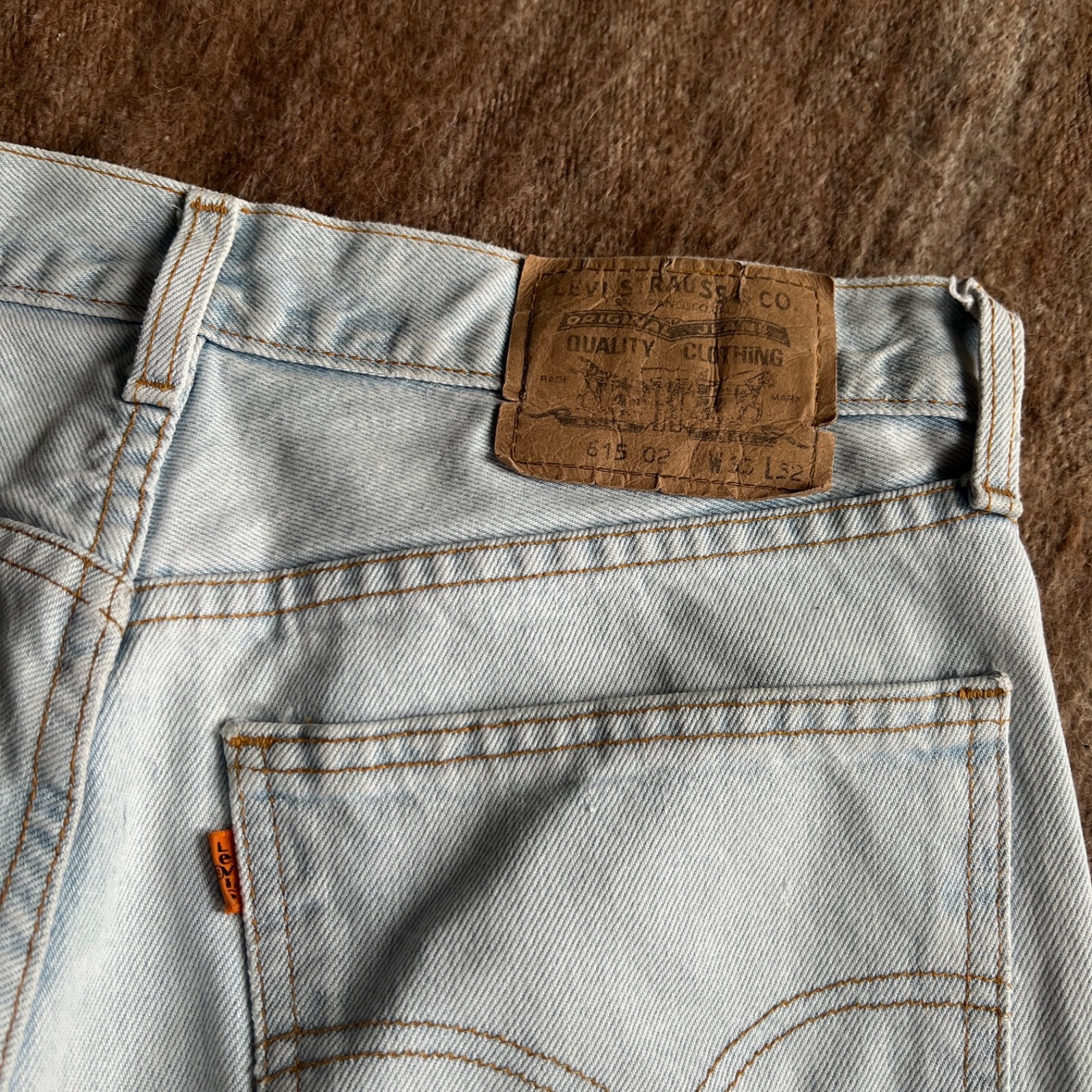 Levi’s 615 Orange Tab Vintage Light Wash Jeans Men’s W32 L32 Straight Leg
