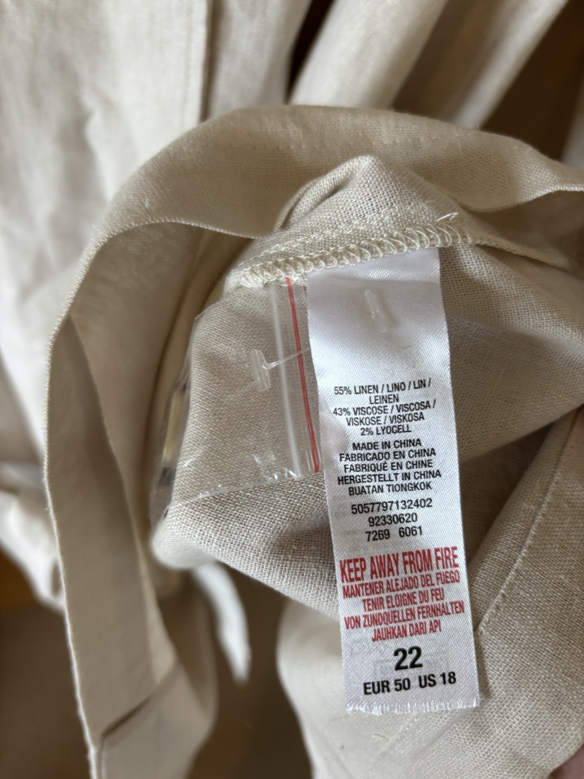 Dorothy Perkins Linen Blend Duster / Trench Coat – Size 22 – BNWT