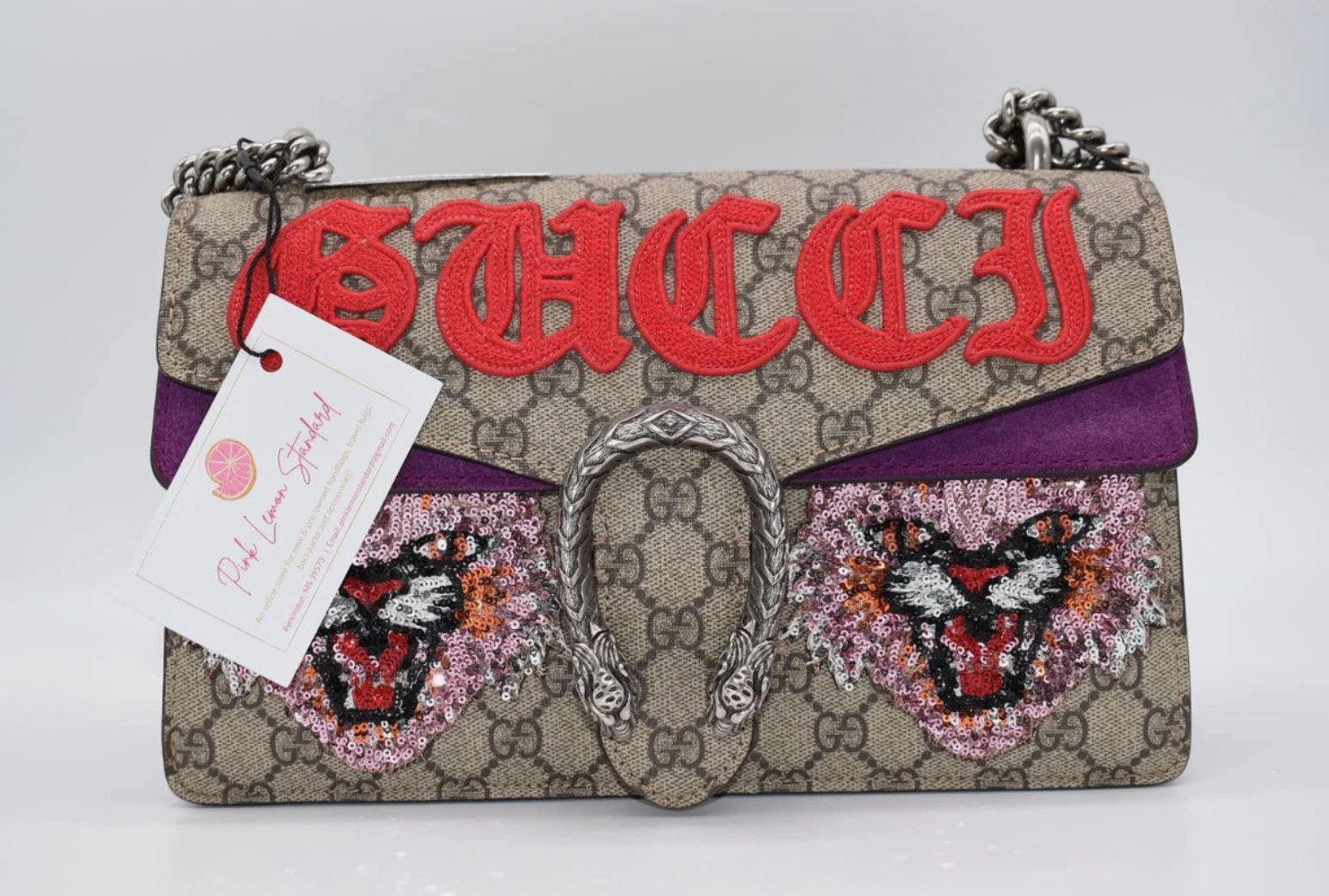 Gucci GG Supreme Monogram Embroidered Small Dionysus Shoulder Bag