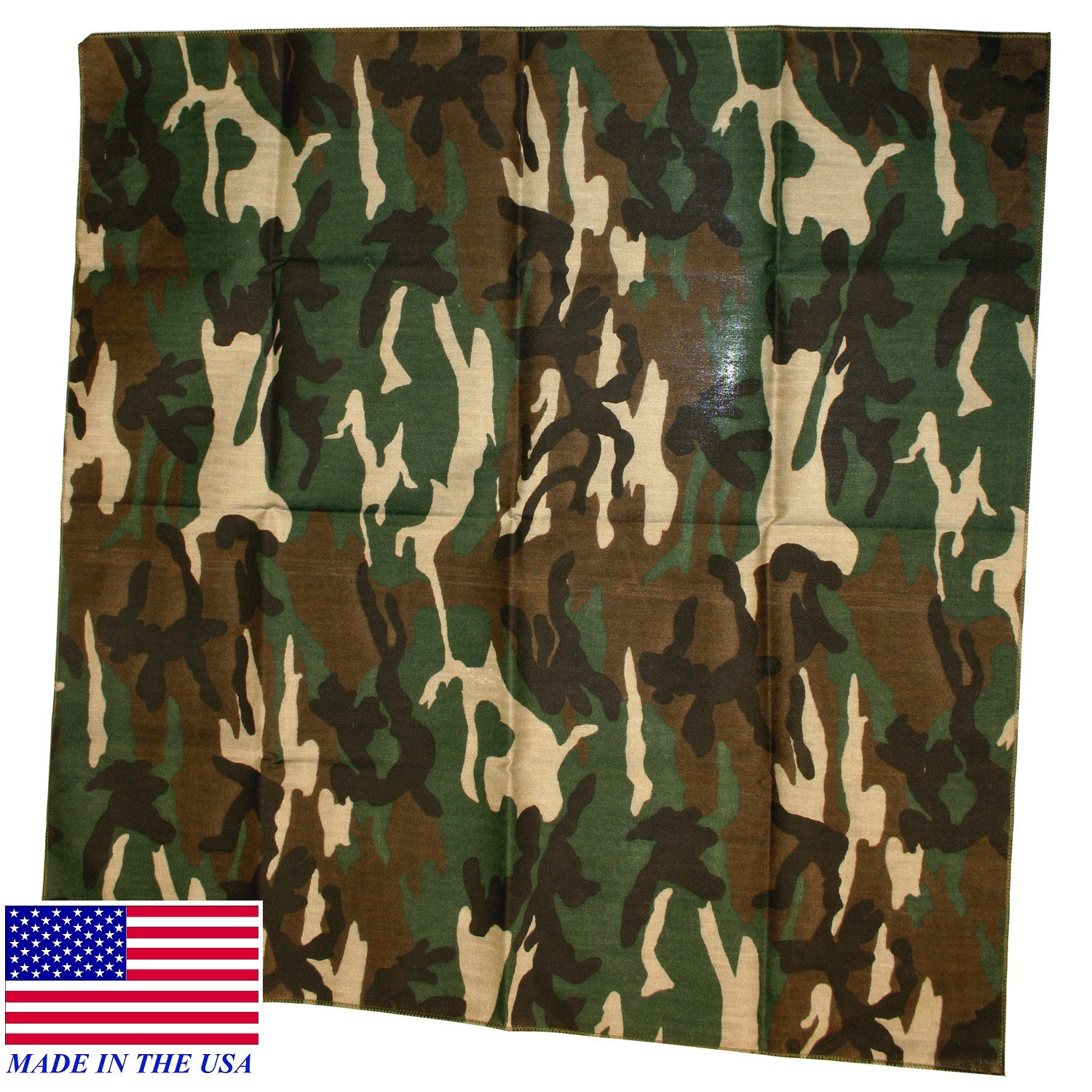 Hav-A-Hank USA MADE GREEN ARMY CAMO CAMOUFLAGE BANDANA Head Wrap Scarf Hanky 22″