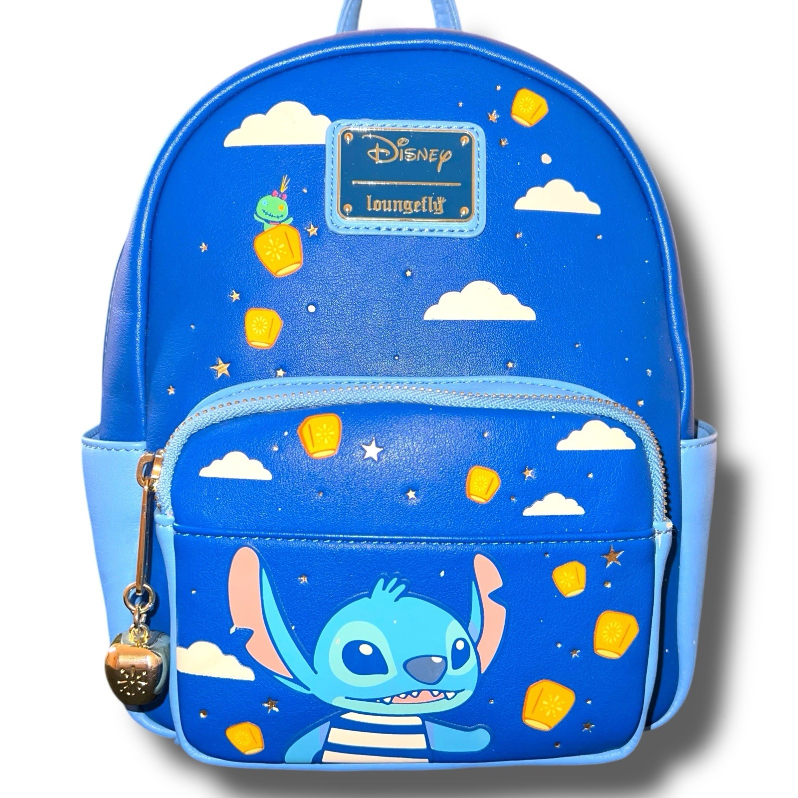 DISNEY Loungefly Mini Backpack Lilo Stitch Lanterns Night Sky Clouds