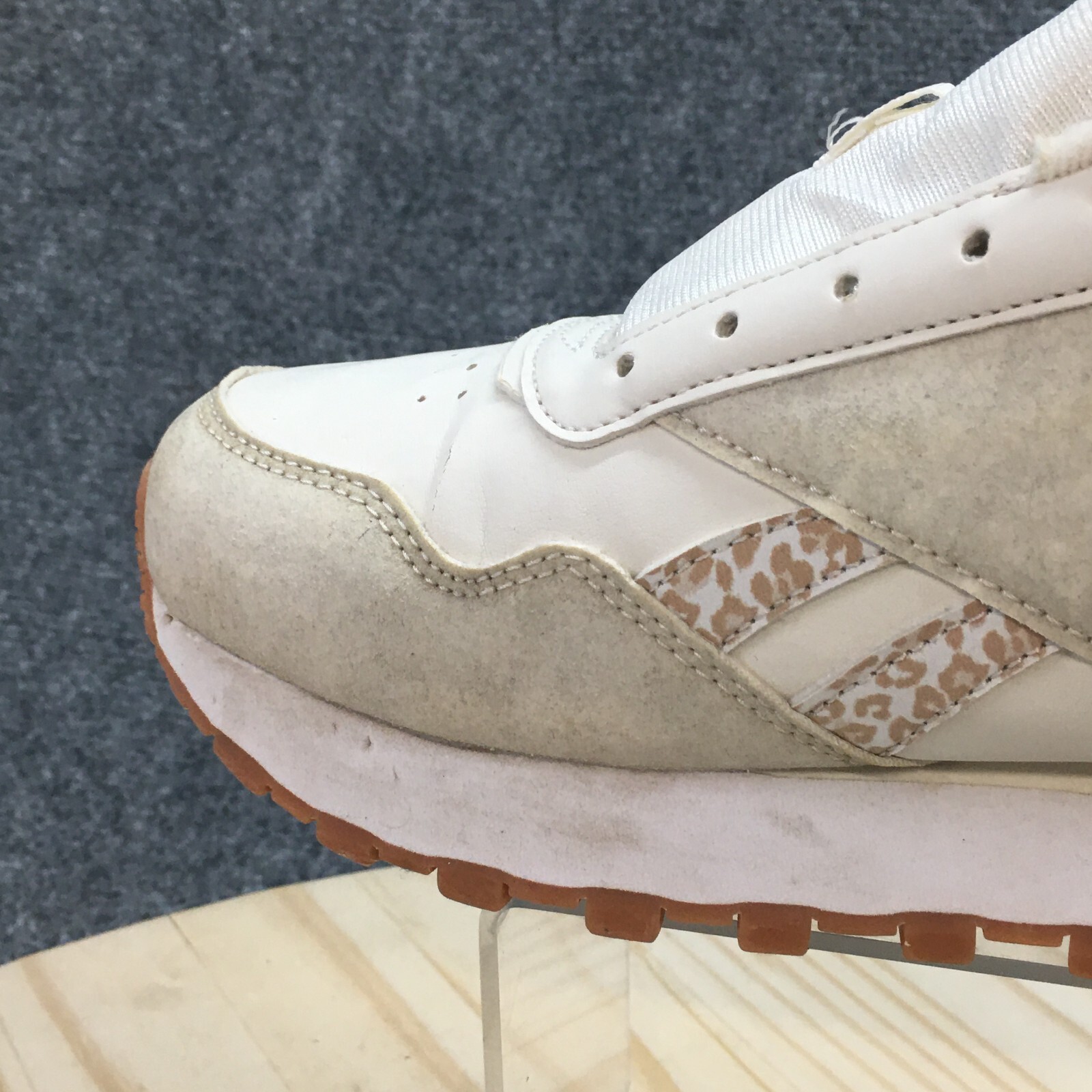 Reebok Shoes Womens 8 Classic Leopard Print Sneakers AR30142W White Leather