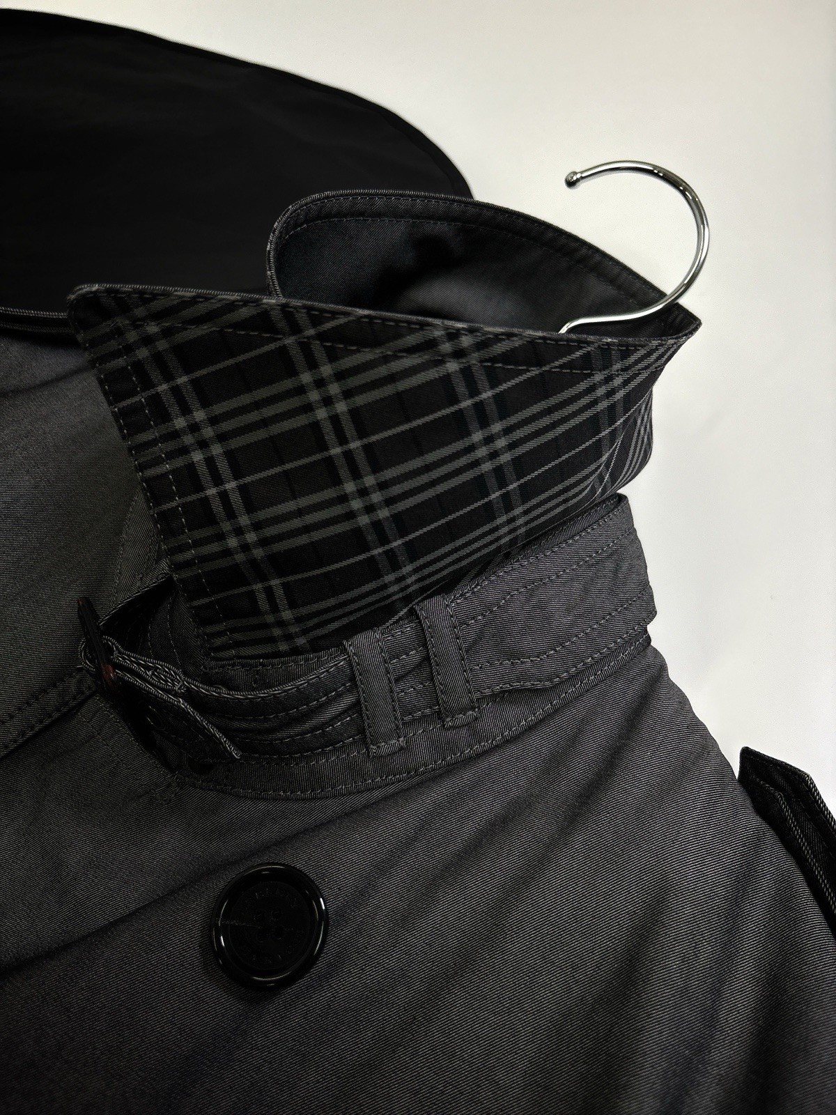 Men Coat, Burberry Black Label Cotton Trench Coat quilting Liner Grey M 44 46