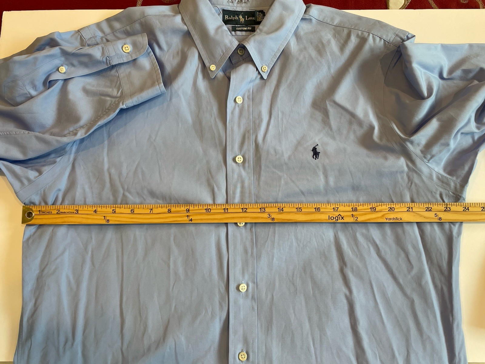Polo Ralph Lauren Shirt Men’s XL Custom Fit Long Sleeve Blue Cotton Pony