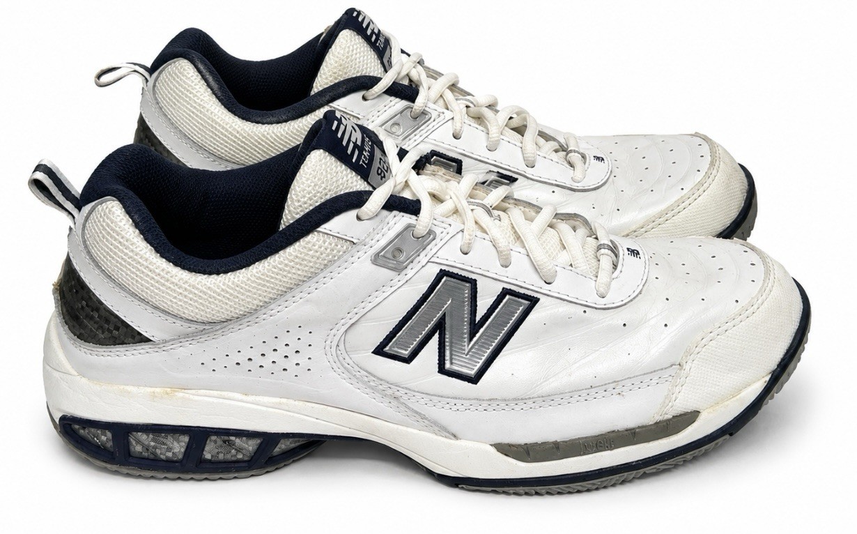 New Balance 806 Tennis Shoes Men’s Size 11.5 D White Leather MC806W Dad Sneakers