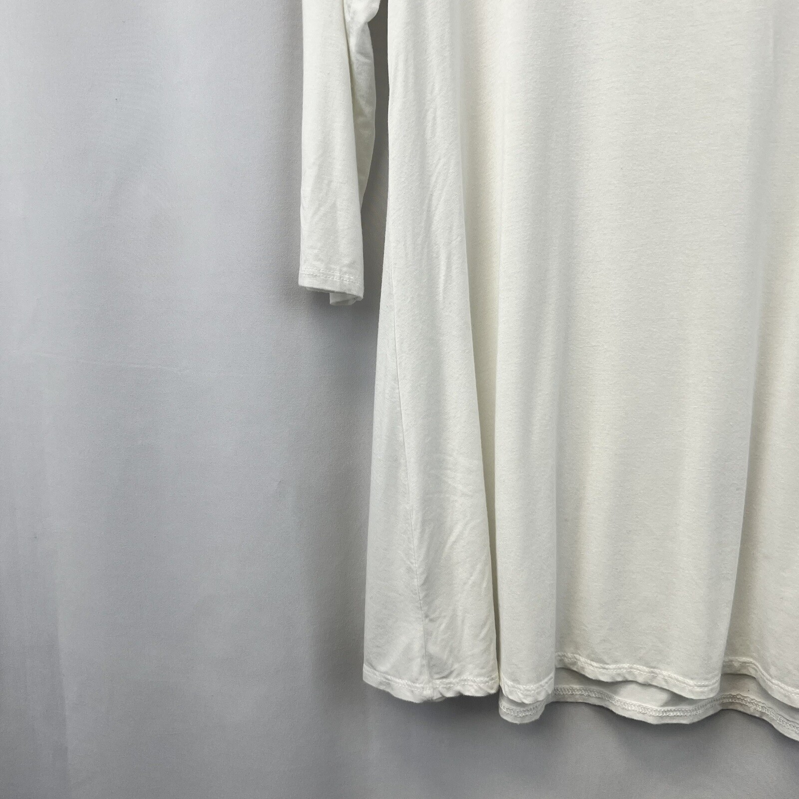 Lime n Chili Womens Top Cross Laced V-Neck 3/4 Sleeve Casual Ivory Size S