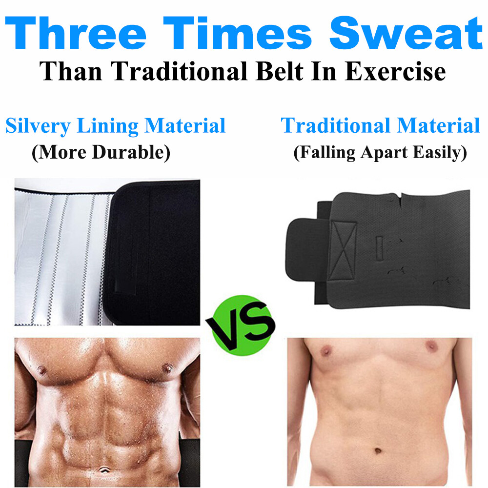 Men Waist Trimmer Belt Sweat Wrap Slimming Tummy Stomach Weight-Loss Fat Burner