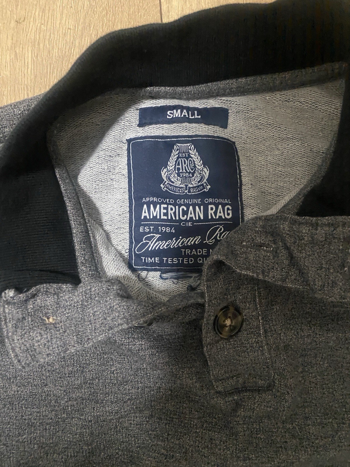 American Rag Turtle Neck Size S Quarter Button Up And Black Collar