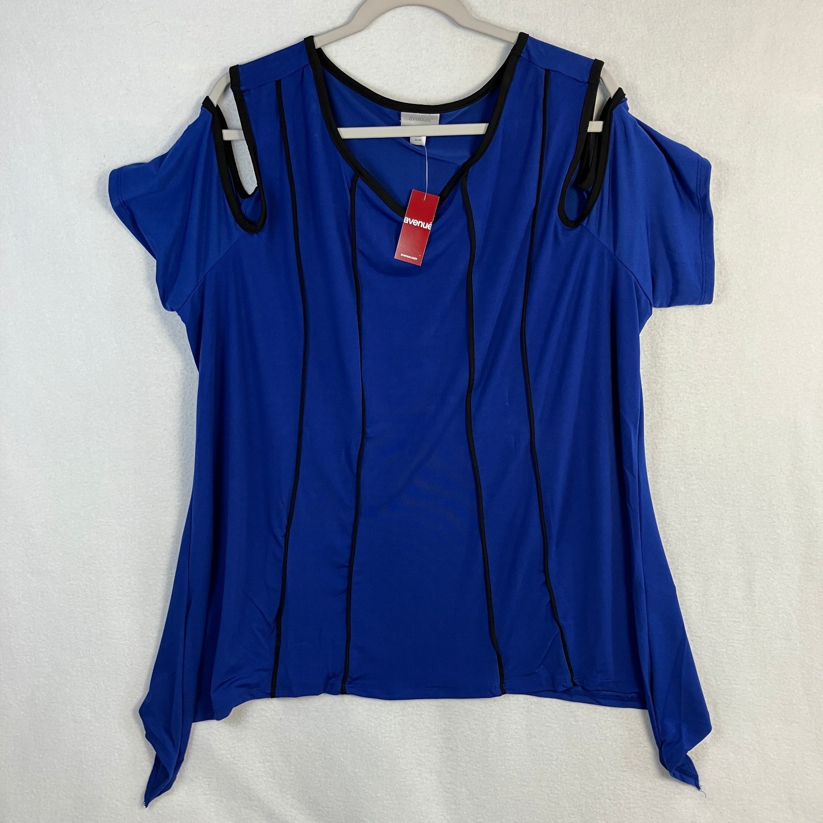 Avenue Cold Shoulder Asymmetric Tunic Women’s Size 22/24 Royal Blue