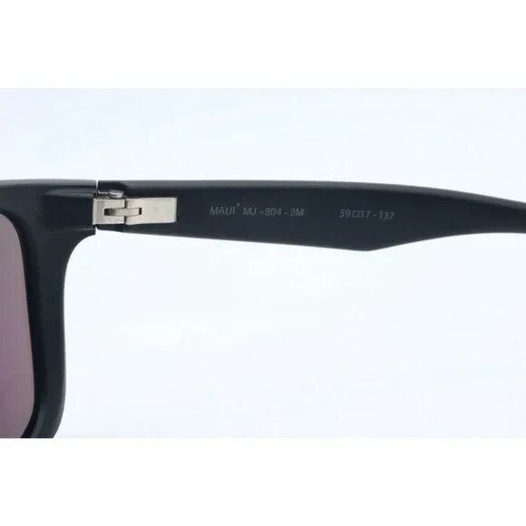 Maui Jim Makoa MJ 804-2M Square Black Sunglasses Polarized Green