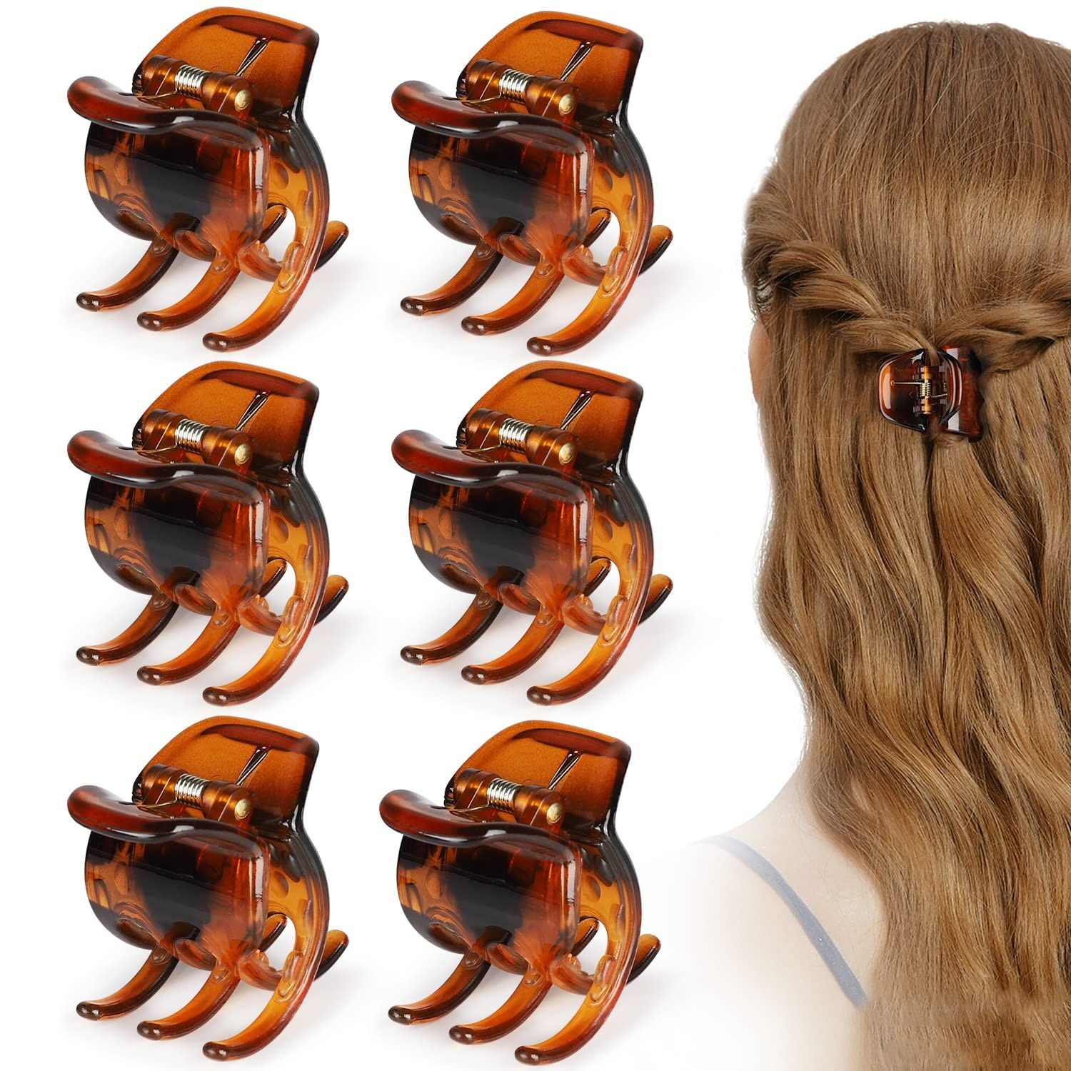 6 Pieces Hair Claw Clips, 1.3 Inch Jaw Clips for Thick or Medium Hair