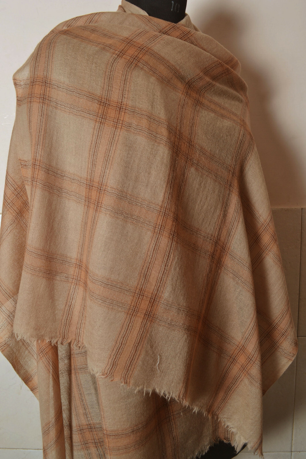 VIBRANT PLAID CHECK ~100% CASHMERE PASHMINA SHAWL/WRAP : 12 DESIGNS CHOICE