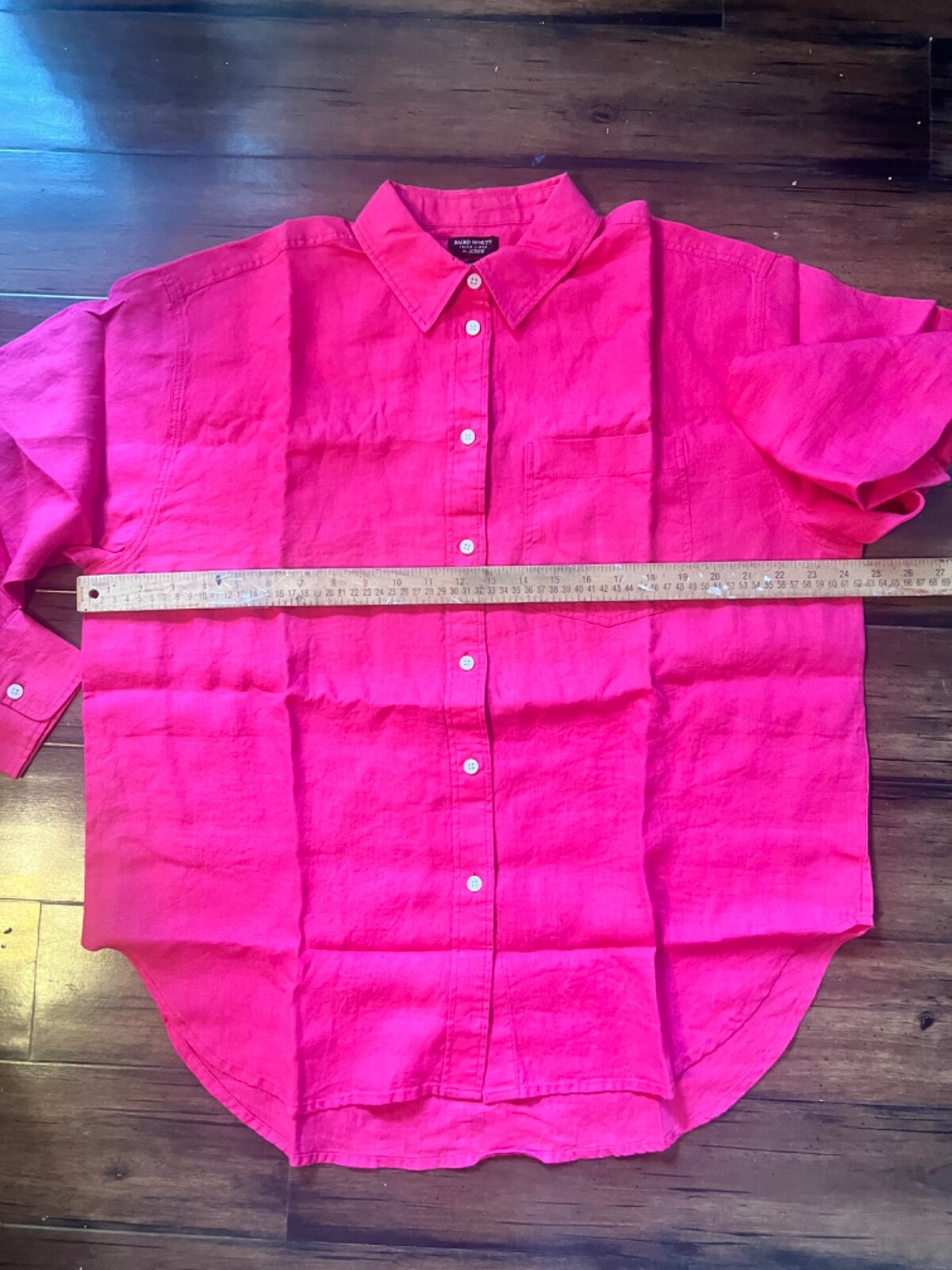 NWT S J.Crew Etienne Oversized Fuchsia Raspberry Shirt Baird McNutt Irish linen