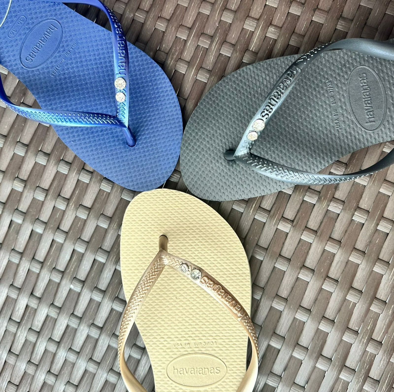 Havaianas Slim Flip Flops Women with 2 Crystals and Personalized