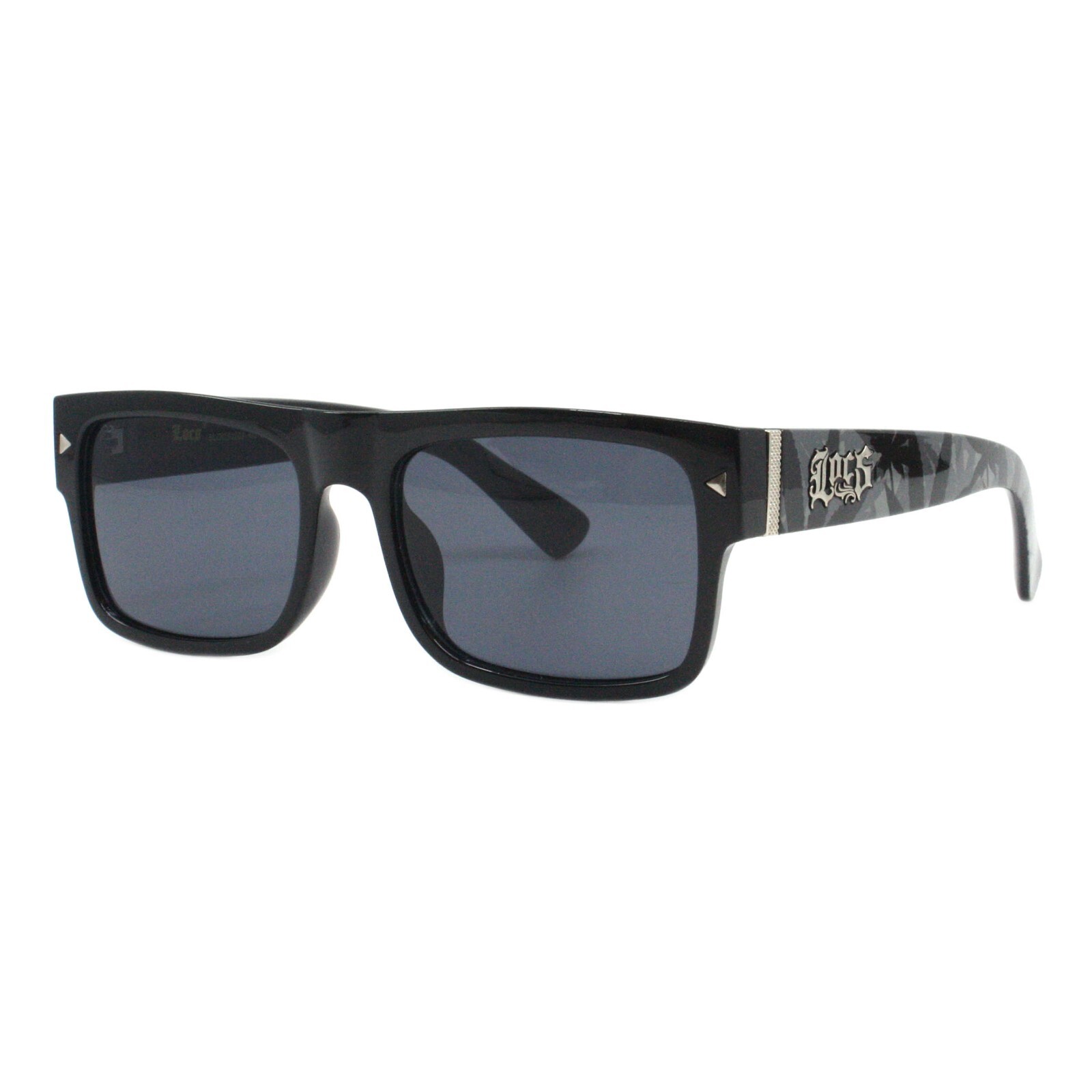 Men’s Locs Sunglasses Hardcore Shades Black Rectangular Marijuana Leaf UV400