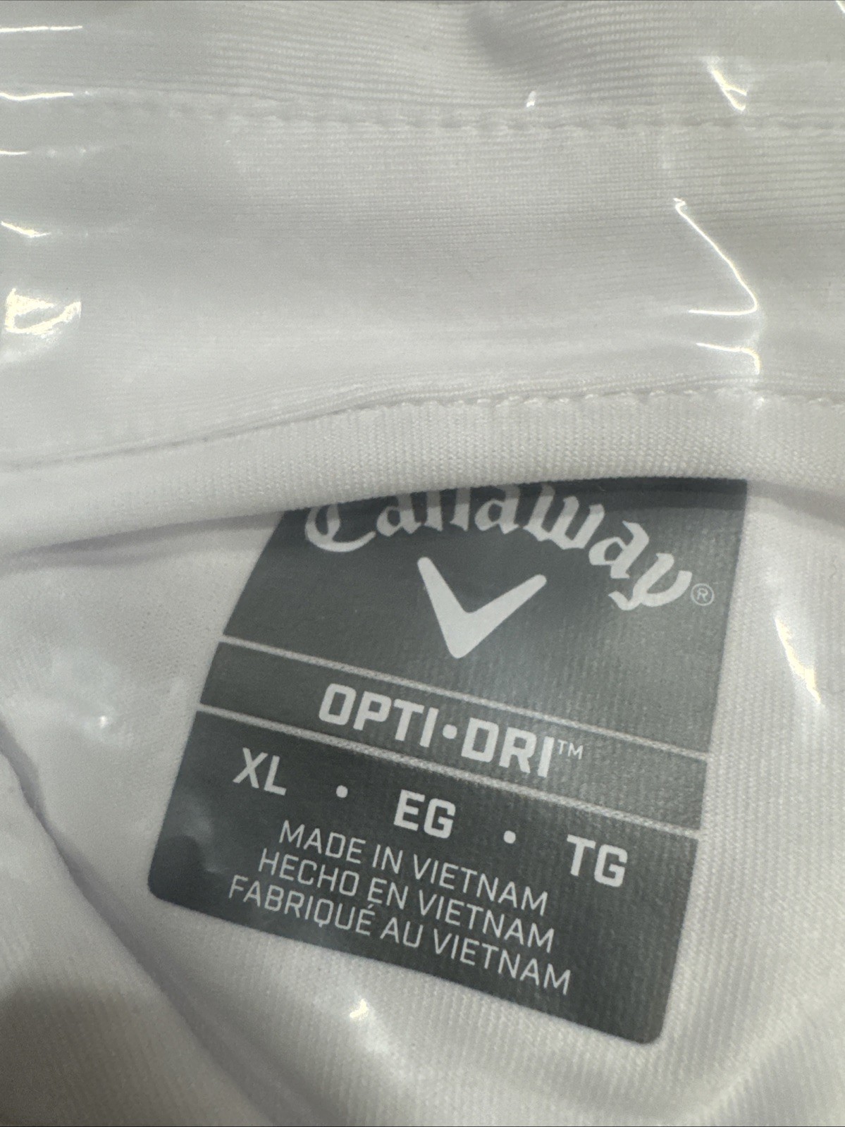 Callaway Men’s Opti-Dri White Golf Polo Size XL Short Sleeve Lightweight