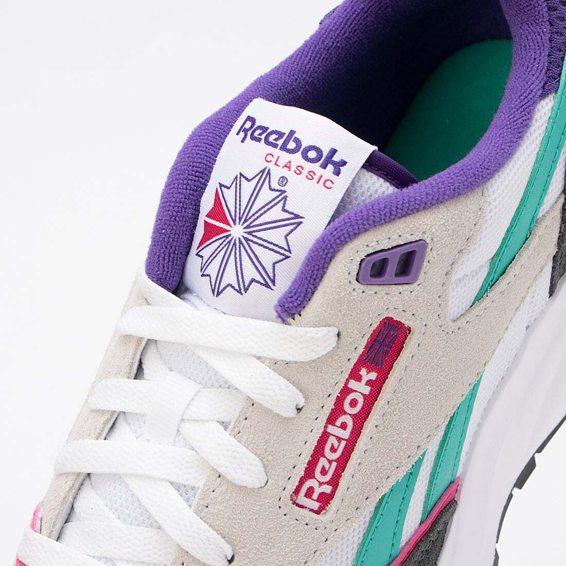 Reebok Classic Leather 2400 Chalk Grey 5 Bold Pink 100201036 Sneaker Men Us7.5