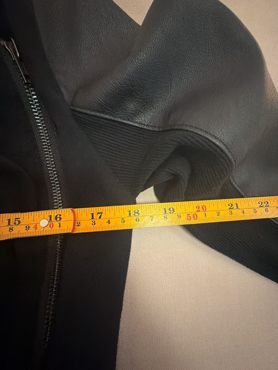 BlankNYC Black Faux Leather & Knit Asymmetric Drape Zip Moto Jacket Size S