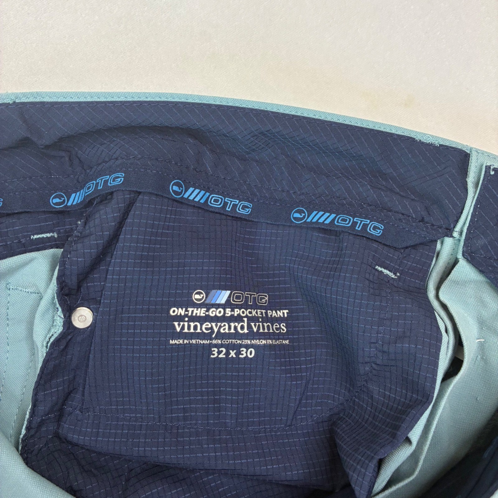 Vineyard Vines On-The-Go Pants Mens 32×30 Green OTG 5-Pocket Stretch Performance