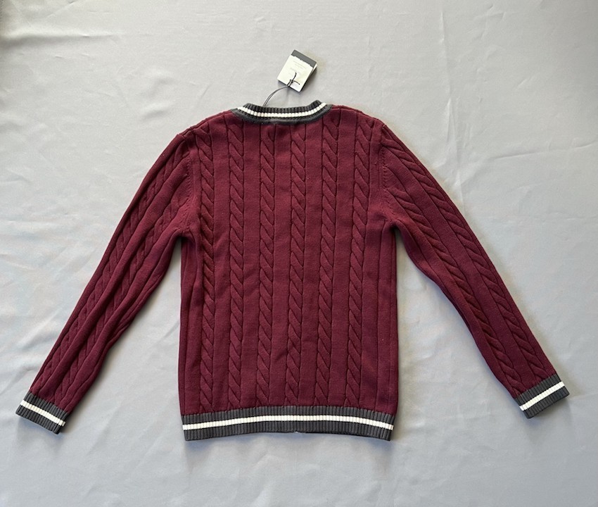NEW WITH TAGS COUNTRY ROAD Kids BOYS VARSITY ‘GARNET’ CARDIGAN SZ 10 RRP $79.95