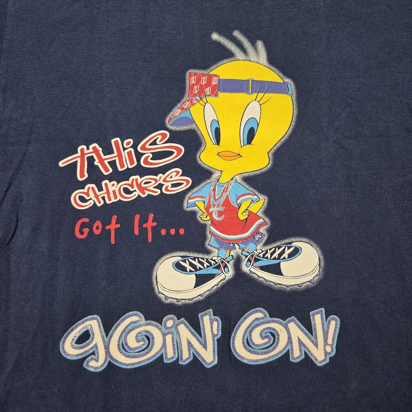 Looney Tunes Tweety Bird T-Shirt Size M This Chicks Got It Going On Graphic Blue