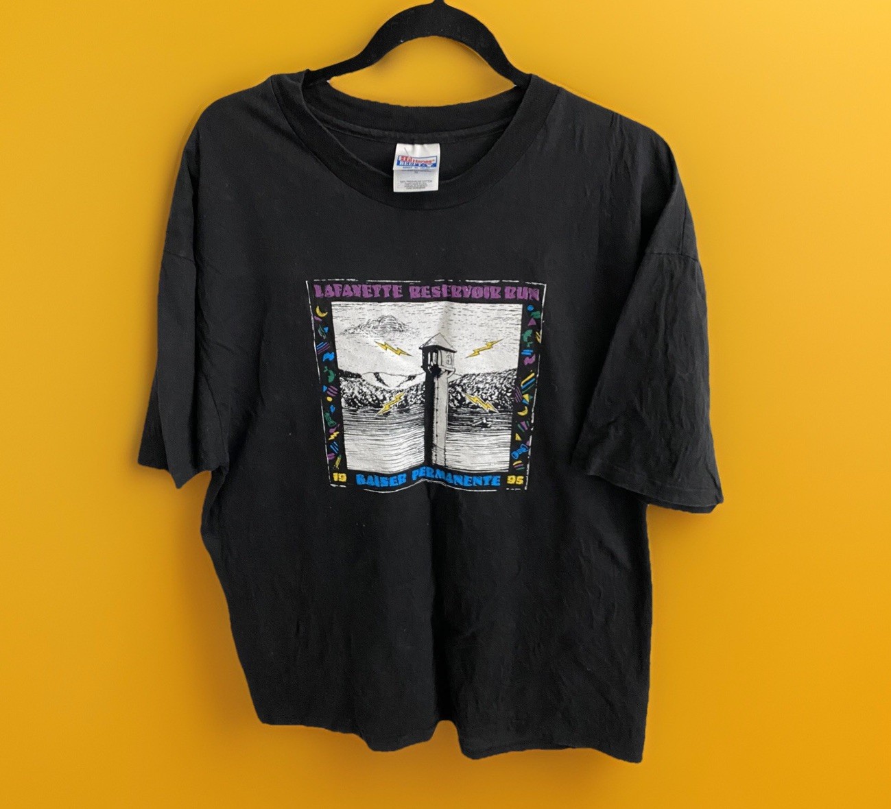 VTG 90s Hanes Beefy-T Kaiser Permanente Graphic Shirt Double Sided Sz XL