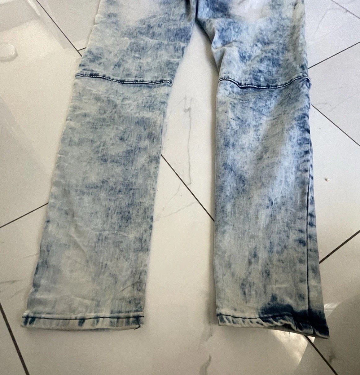 Waimea Men’s Stretch Skinny Denim Size 30 Acid Wash Moto Zipper Distressed Jeans